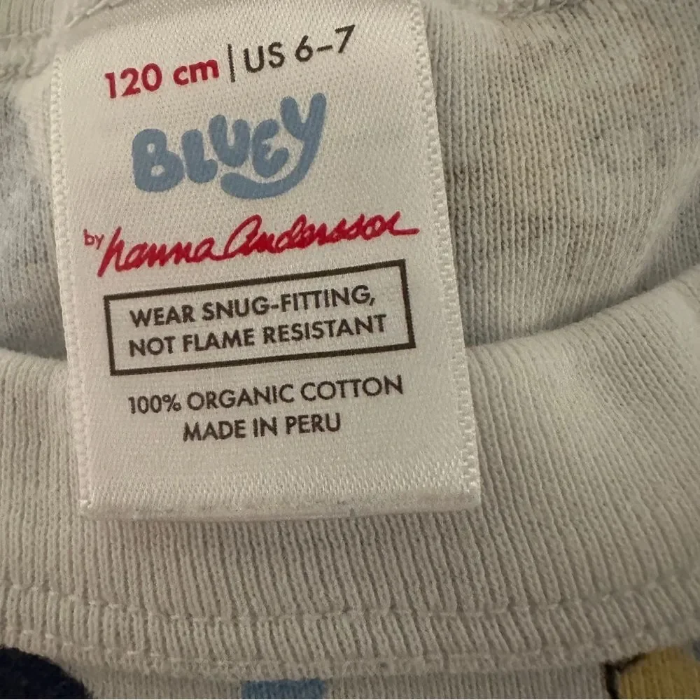 Hanna Andersson Bluey Kids Pajama Set 6-7 organic cotton